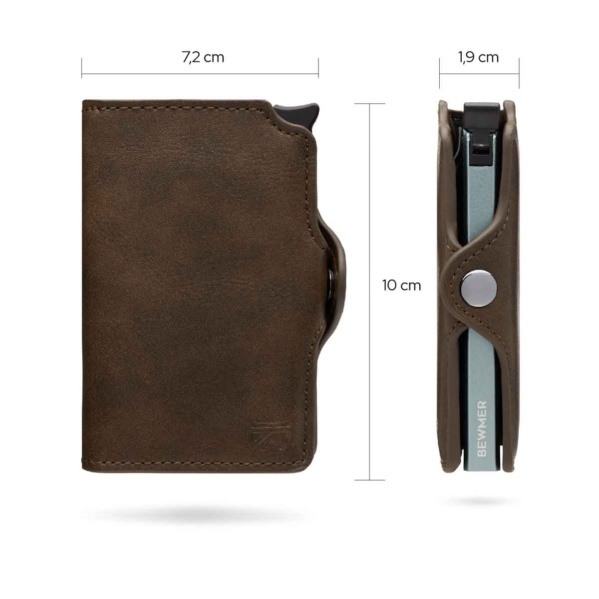 Portafoglio A Tre Ante, Portafoglio Sottile Da Uomo Portafogli Con Tasca Frontale Minimalista Per Uomo, Portafoglio In Pelle Da Uomo Portamonete Con Ampio Spazio Per Carte Multiple(Marrone Giallastro - Foto 2