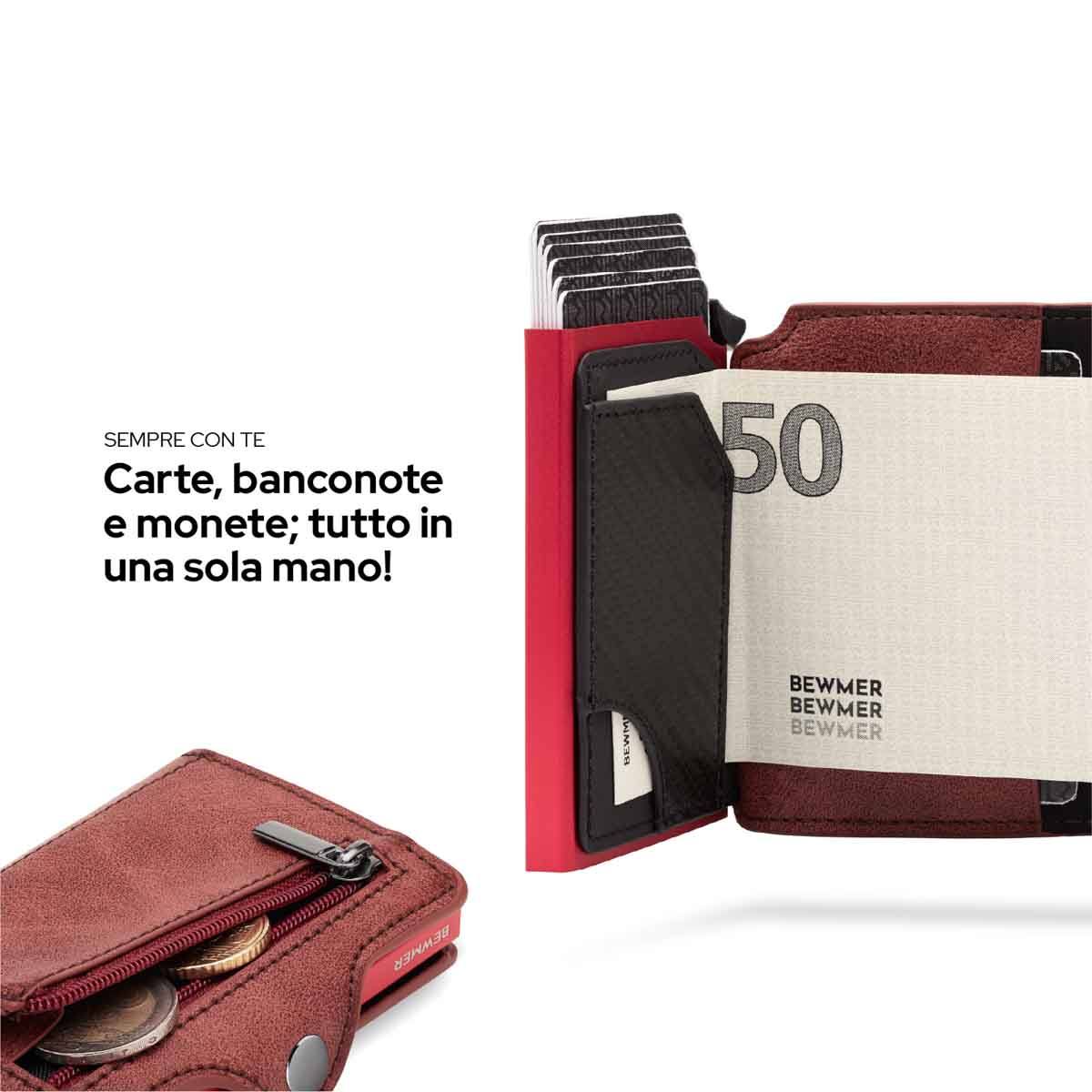 Portafoglio Donna Baur In Pelle Di Bufalo Con Protezione RFID: Grande E Con Cerniera, Portamonete